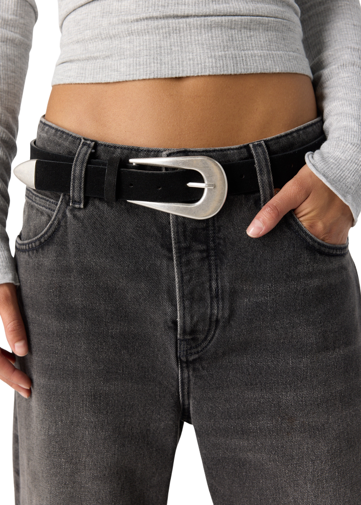 Free People Cannon Suede Belt - Black