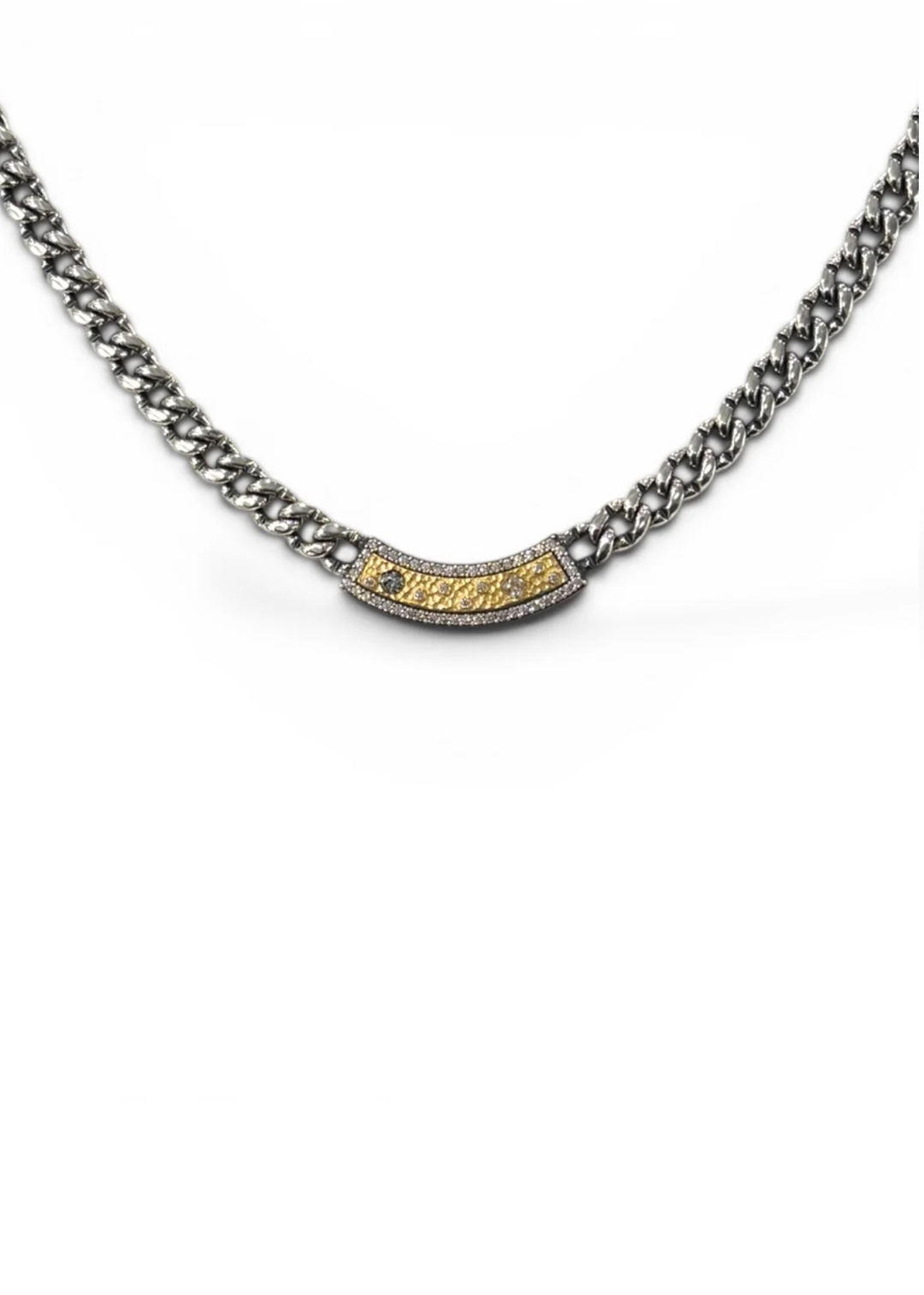 Tat2 Designs Vintage Silver Soleil ID Necklace