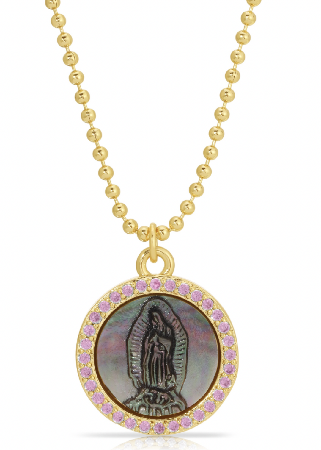 Joy Dravecky Petite Mother Mary Necklace - Black Pearl