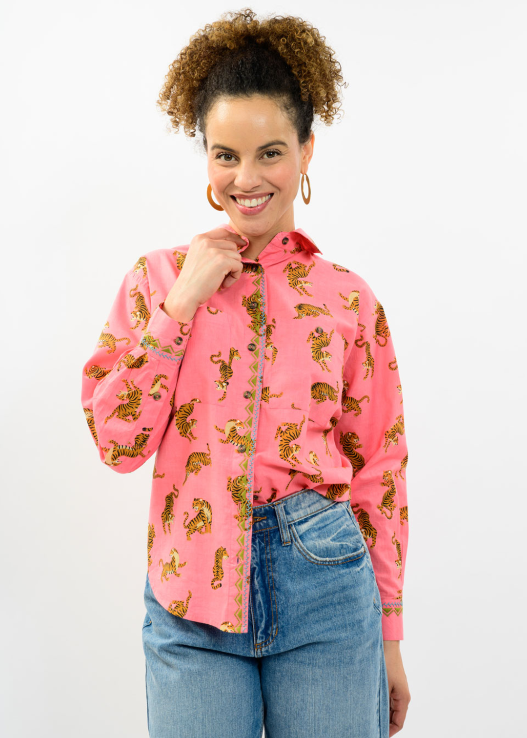 Ivy Jane Tiger Print Button Down