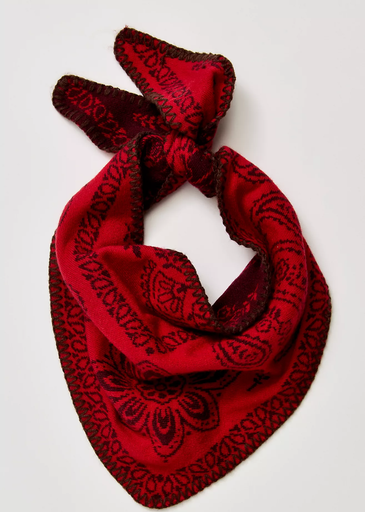 Free People Carmen Knitted Triangle - Wine