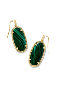 Elle Drop Earring - Gold/Green Malachite