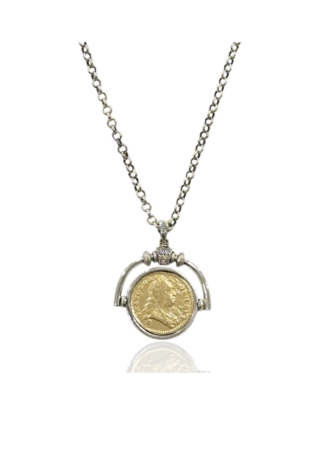 Tat2 Designs Vintage Silver Sol Spinner Necklace