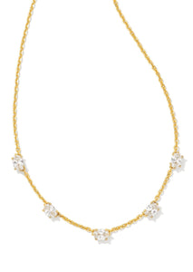 Kendra Scott Cailin Gold & White Cubic Zirconia Crystal Holiday Strand Necklace
