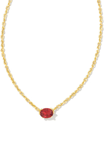 Cailin Crystal Pendant Necklace - Gold/Burgundy Crystal