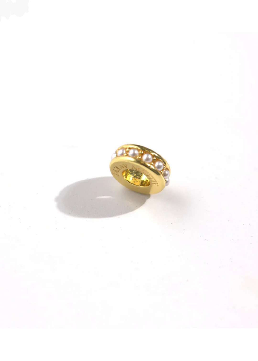 Allison Avery Spacer Bead in Gold/Pearl