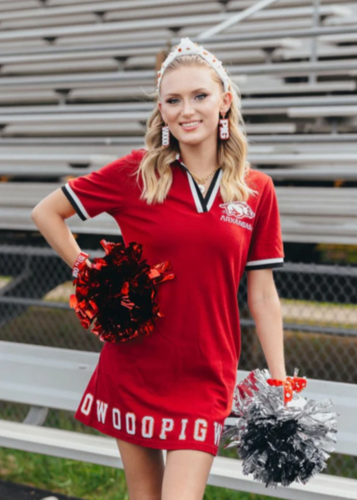 Arkansas Razorback Dress in Red