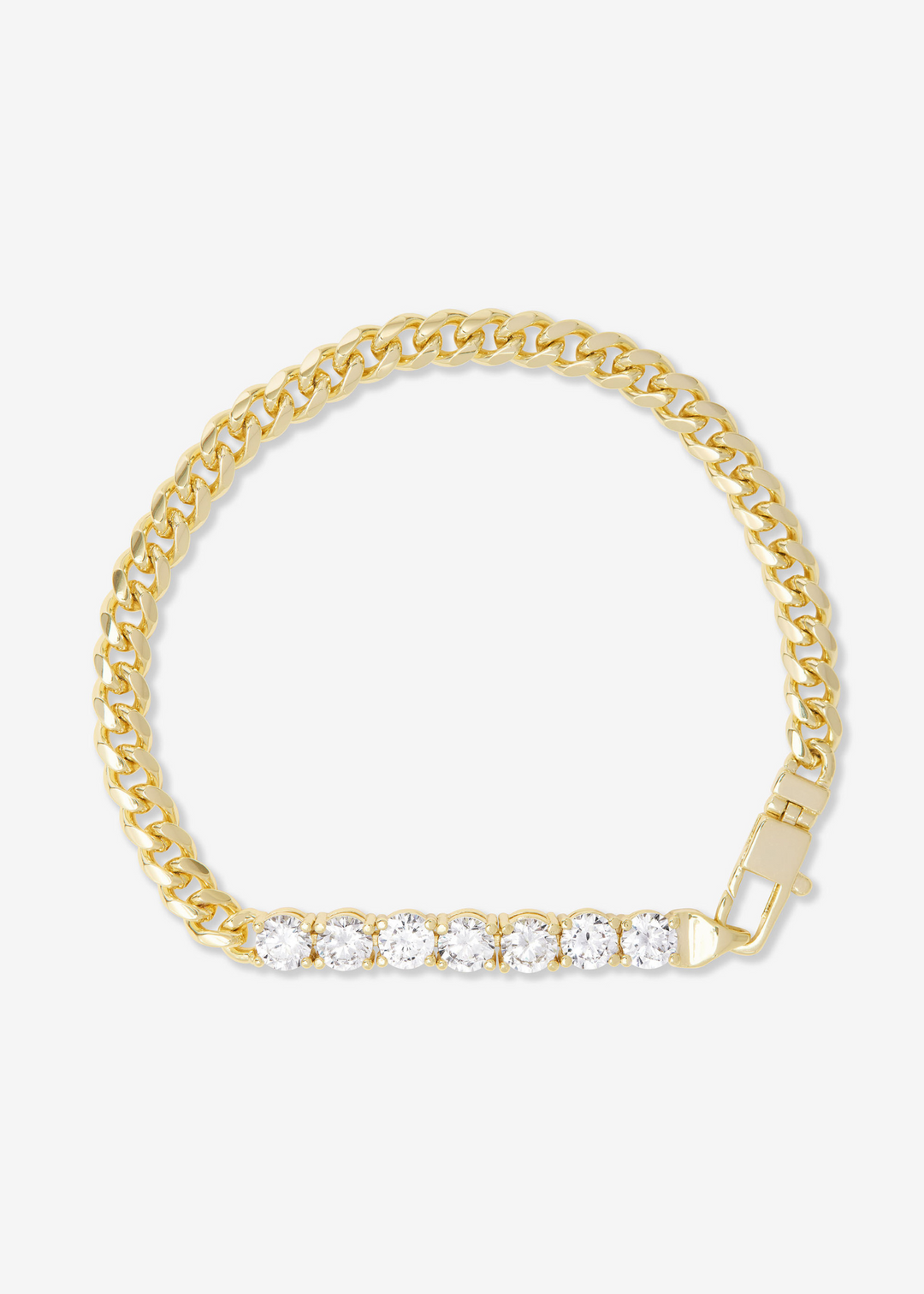 Women's gold chain bracelet with baby diamonds