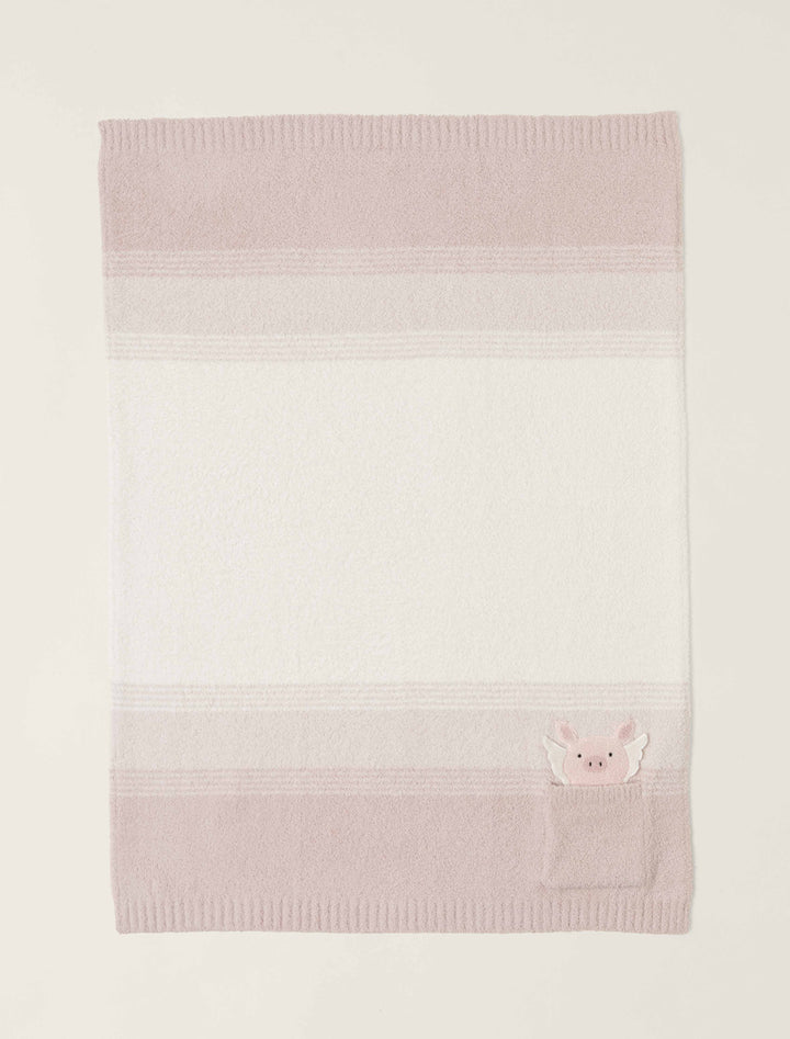 Barefoot Dreams CozyChic Flying Pig Stroller Blanket - Cream Multi