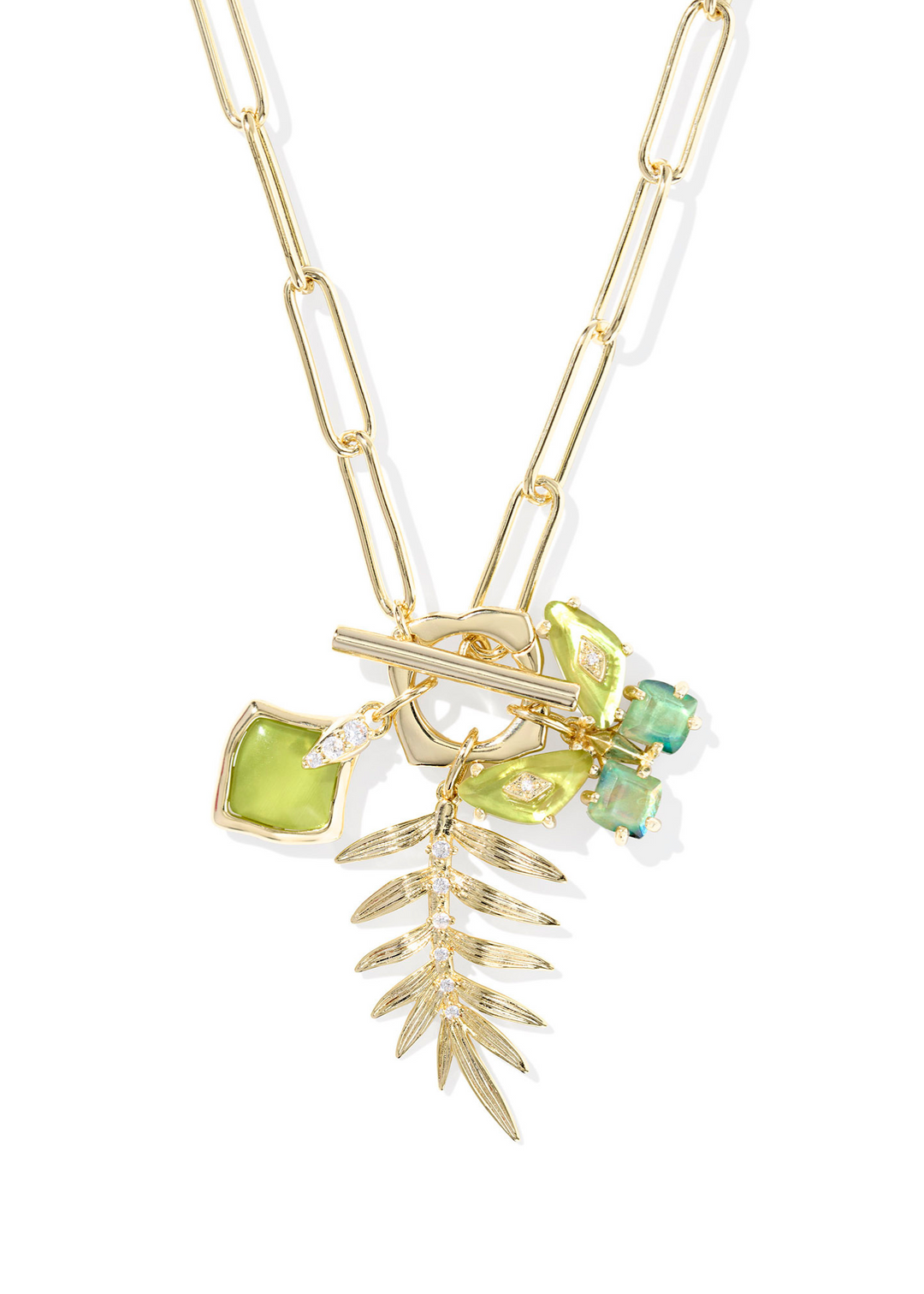 Kendra Scott Bianca Butterfly Charm Necklace in Gold/Green Mix
