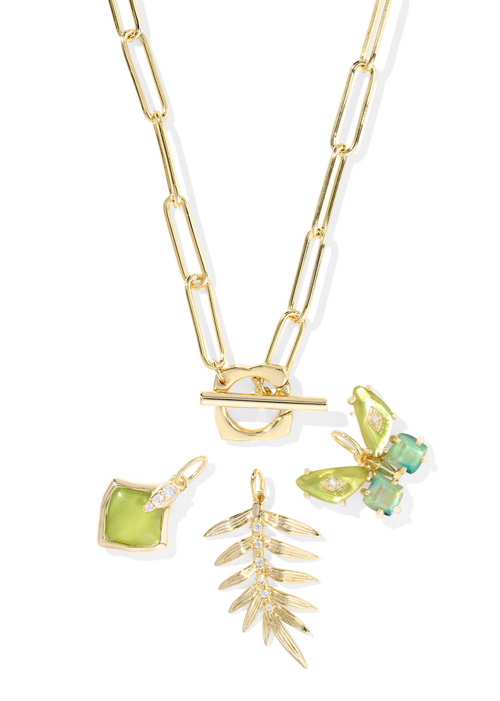 Kendra Scott Bianca Butterfly Charm Necklace - Gold/Green Mix