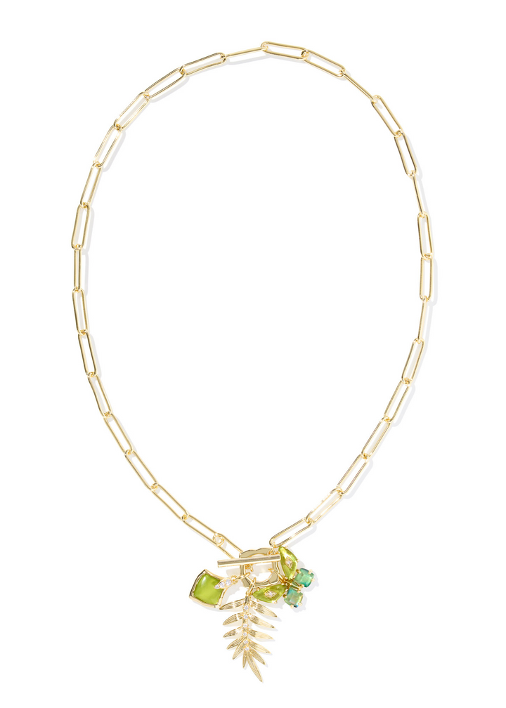 Kendra Scott Bianca Butterfly Charm Necklace - Gold/Green Mix