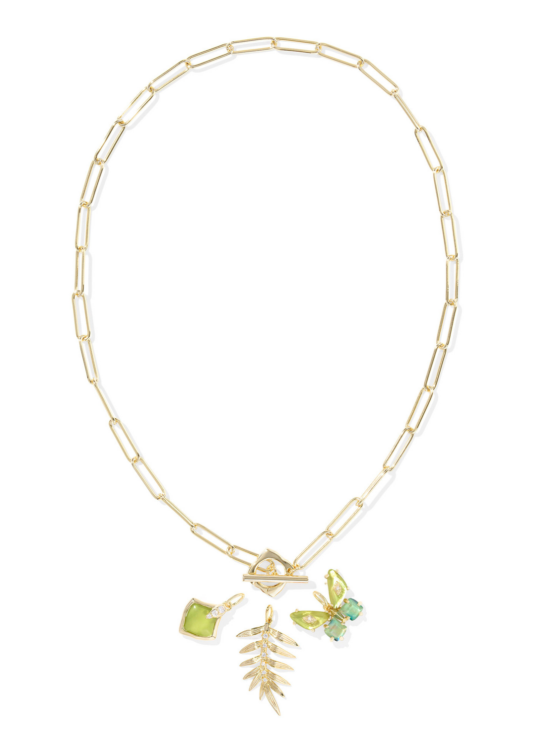 Kendra Scott Bianca Butterfly Charm Necklace - Gold/Green Mix