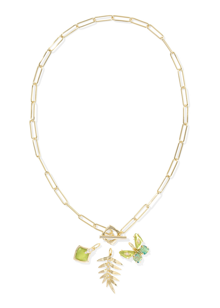 Kendra Scott Bianca Butterfly Charm Necklace - Gold/Green Mix