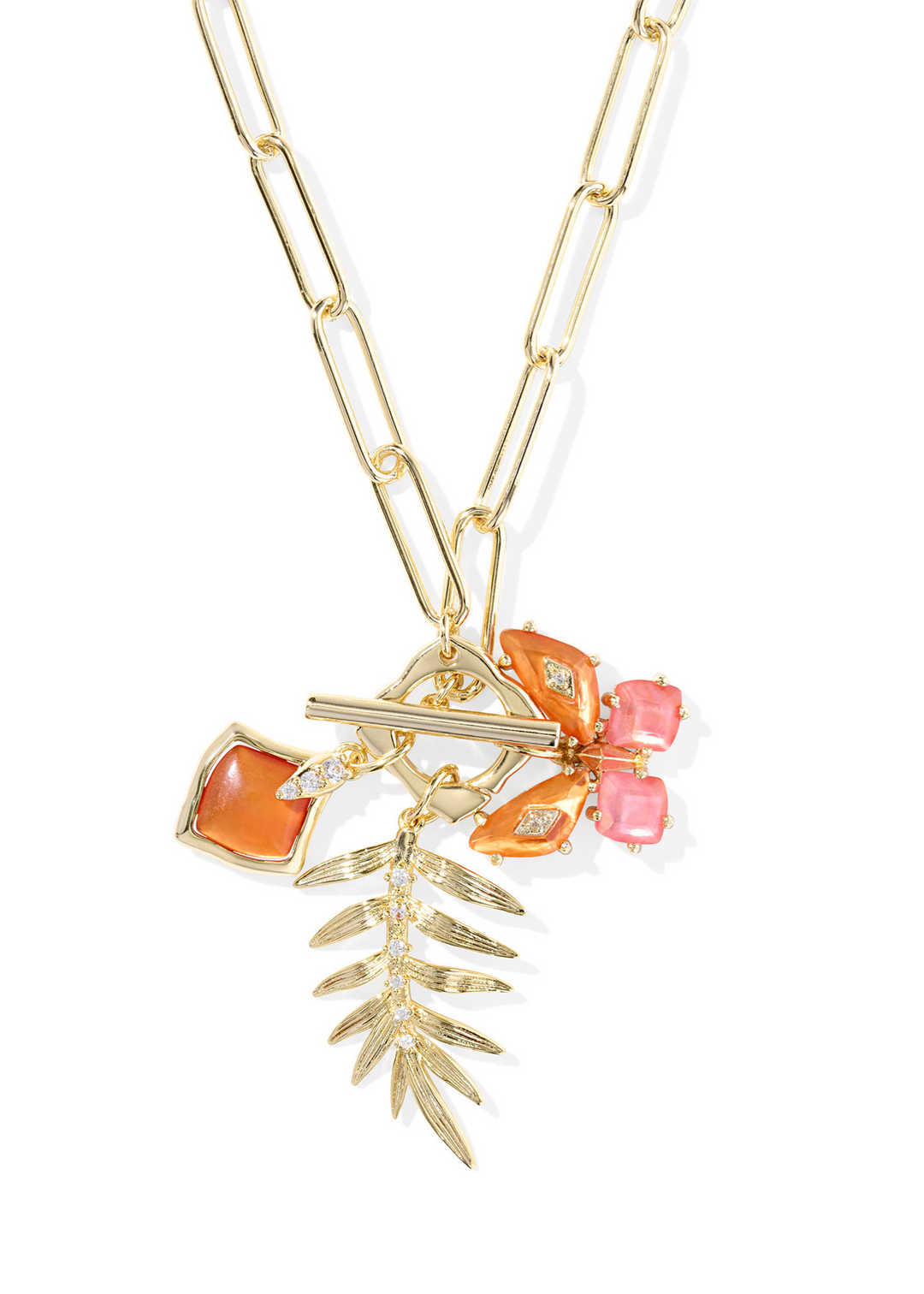 Kendra Scott Bianca Butterfly Charm Necklace in Gold/Orange Mix