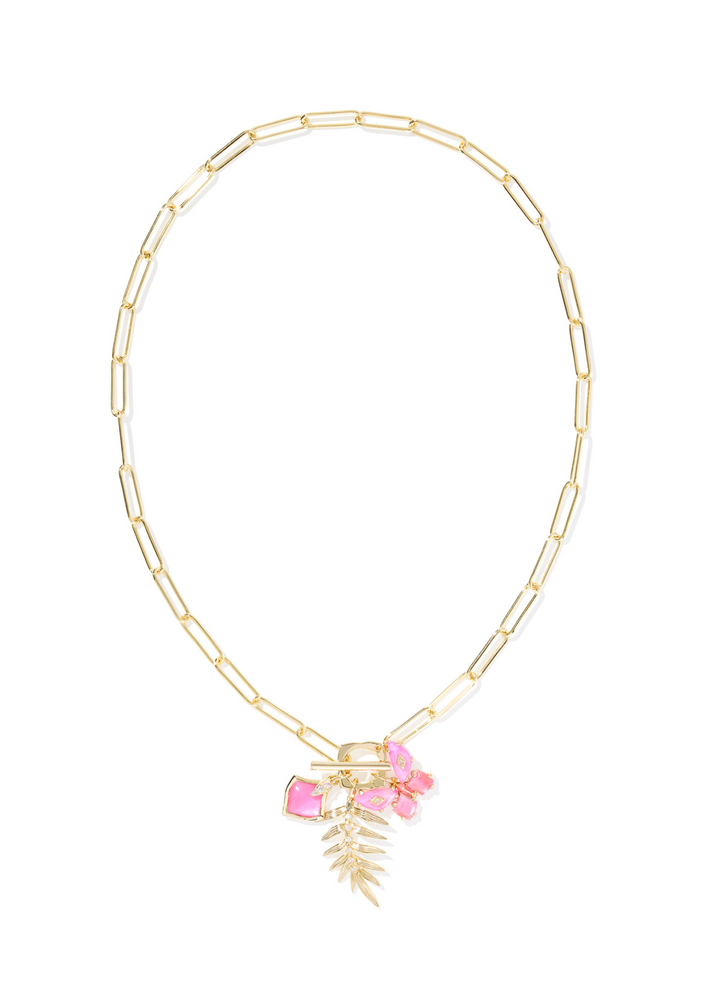 Kendra Scott Bianca Butterfly Charm Necklace - Gold/Pink Mix