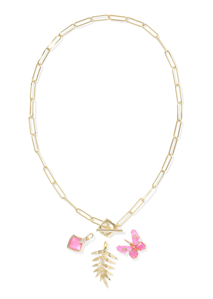 Kendra Scott Bianca Butterfly Charm Necklace - Gold/Pink Mix