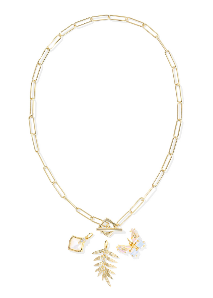 Kendra Scott Bianca Butterfly Charm Necklace - Gold/Iridescent White Mix