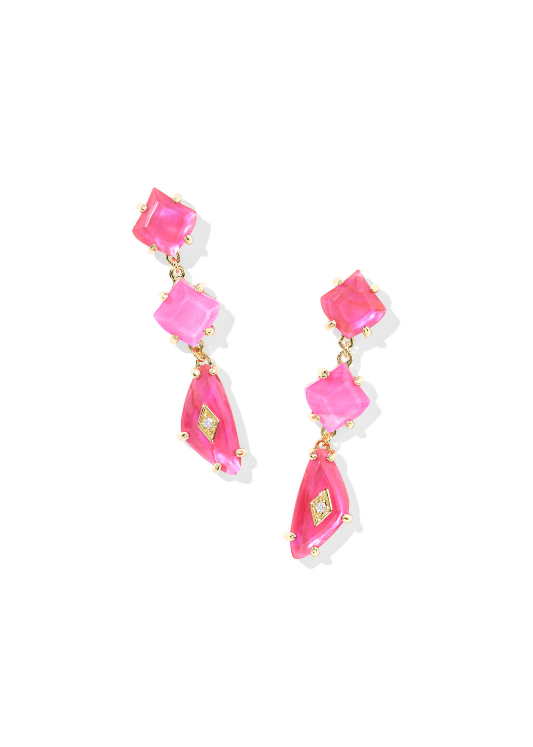 Kendra Scott Bianca Linear Earrings in Gold/Pink Mix
