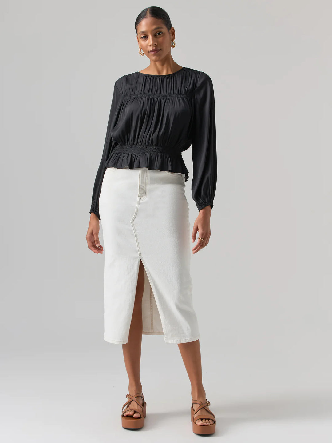 Sanctuary Clothing Denim Midi Skirt