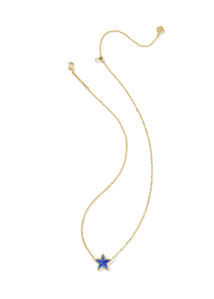 Kendra Scott Cassidy Short Pendant Necklace - Gold/Cobalt Illusion