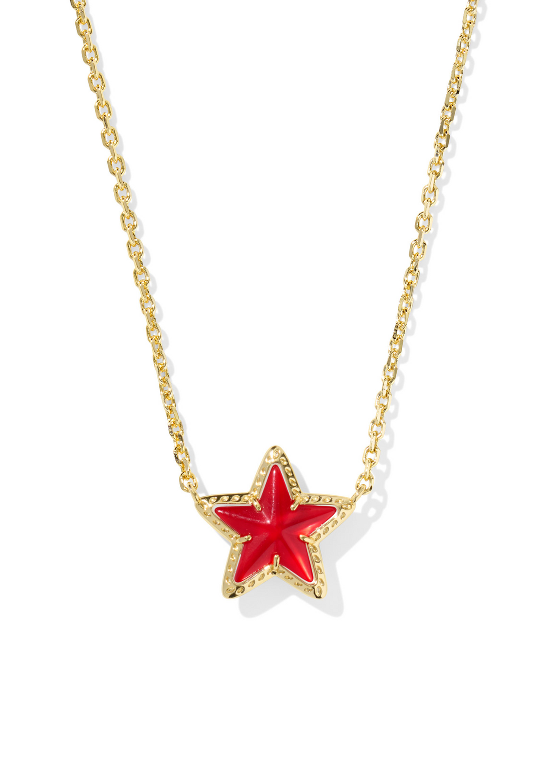 Kendra Scott Cassidy Short Pendant Necklace in Gold/Red Illusion