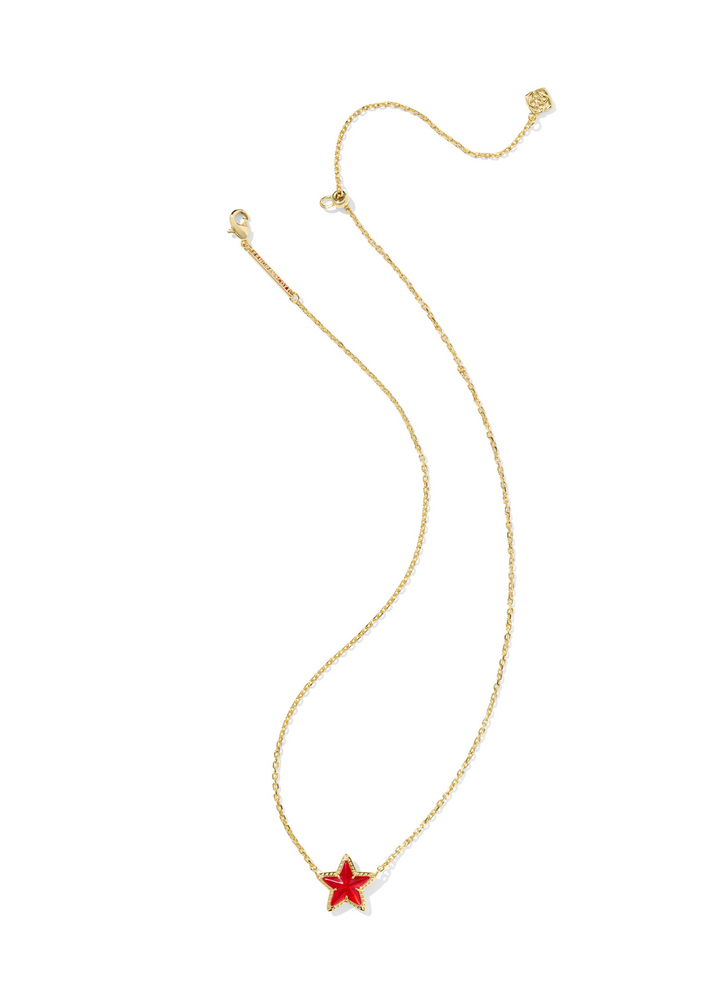 Kendra Scott Cassidy Short Pendant Necklace - Gold/Red Illusion