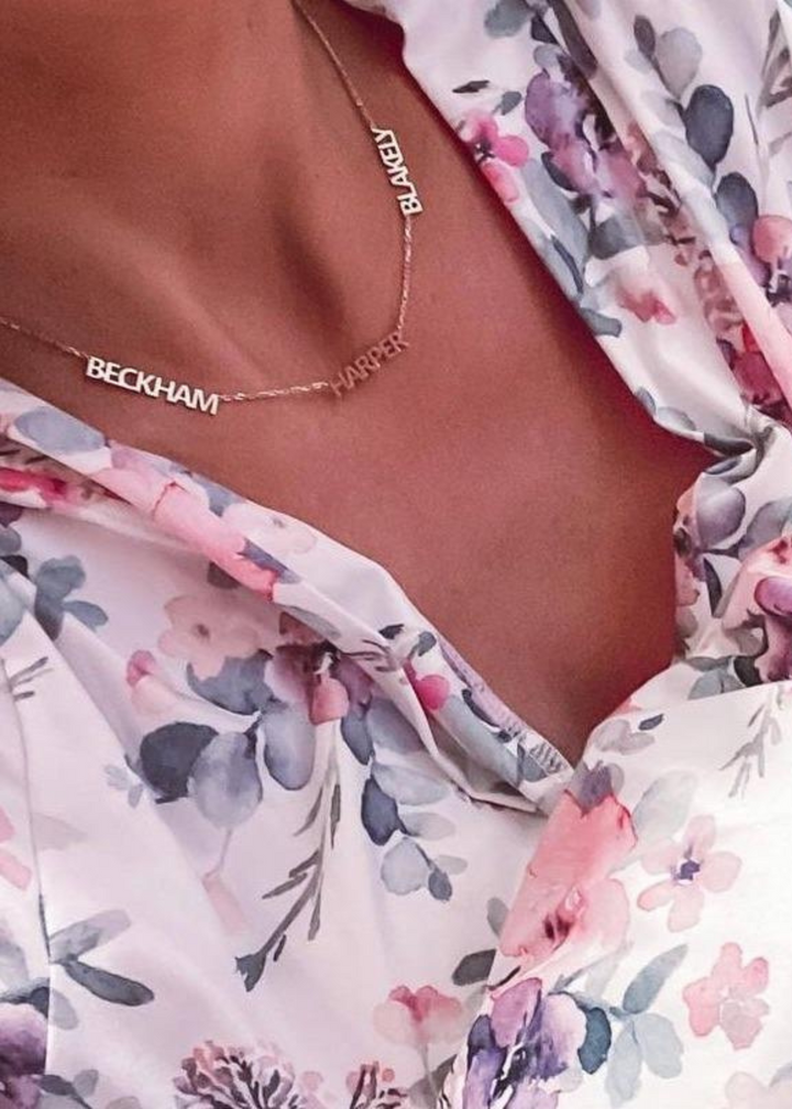 Custom Cherish Multiple Name Necklace - Gold
