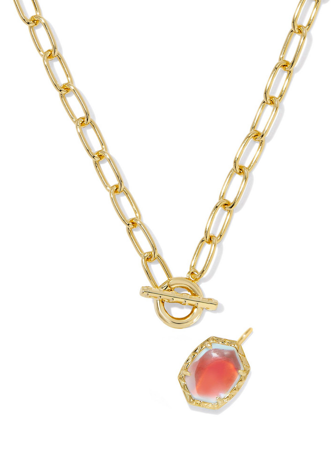 Kendra Scott Daphne Link and Chain Necklace - Gold/Dichroic Glass