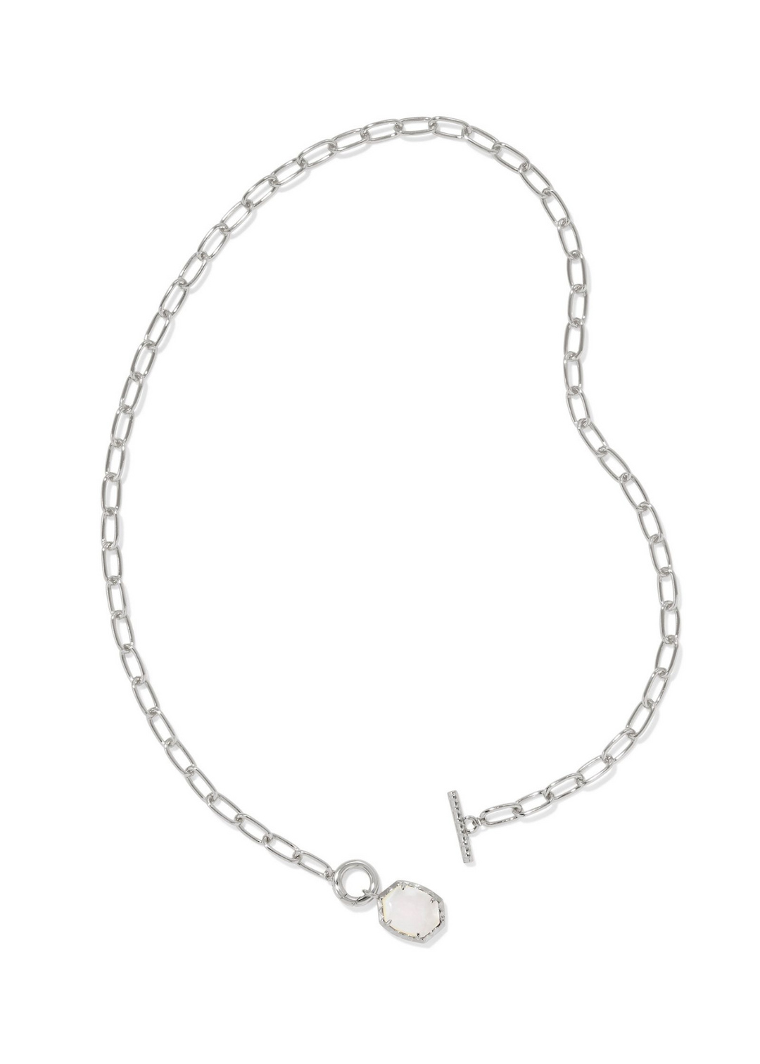 Kendra Scott Daphne Link and Chain Necklace - Rhodium/Ivory MOP