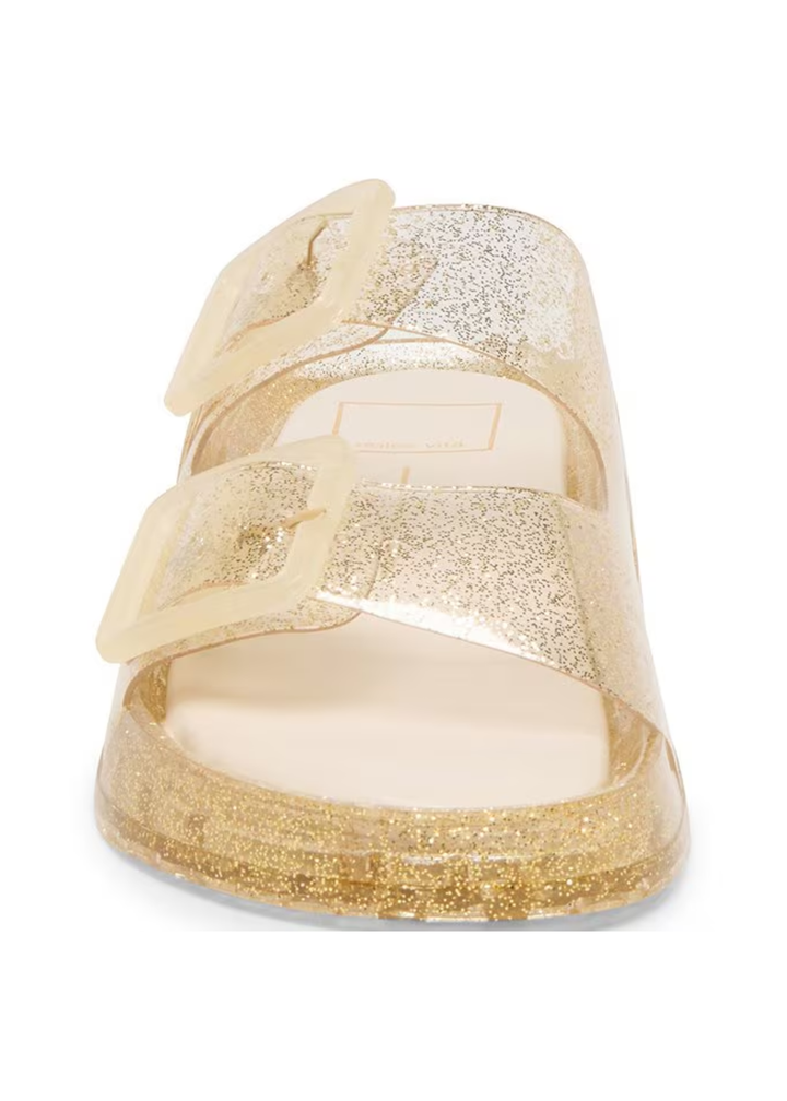 Gold speckled plastic sandal