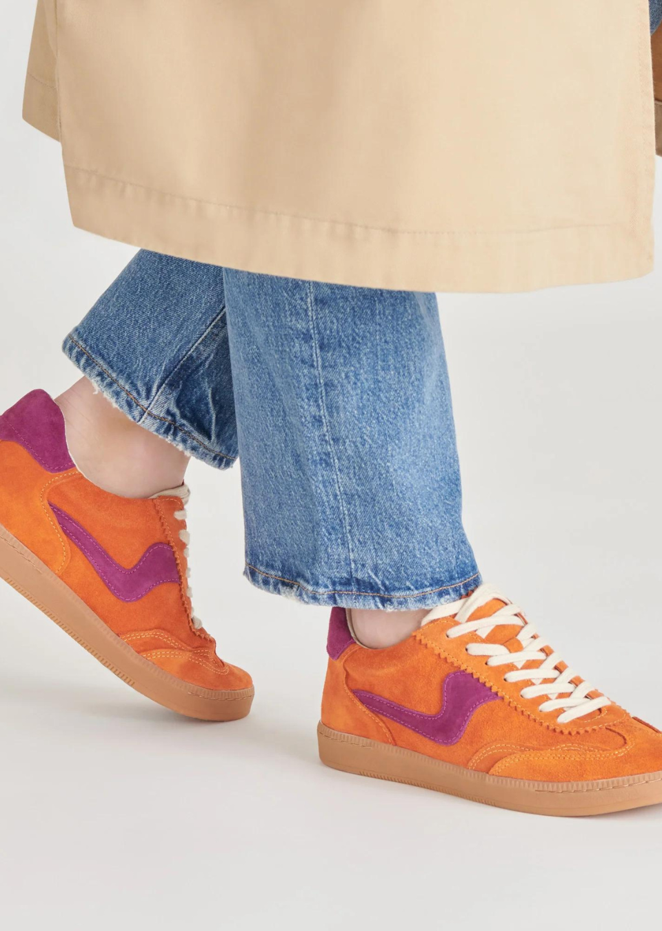 Dolce Vita Notice Sneaker in Orange Multi Suede