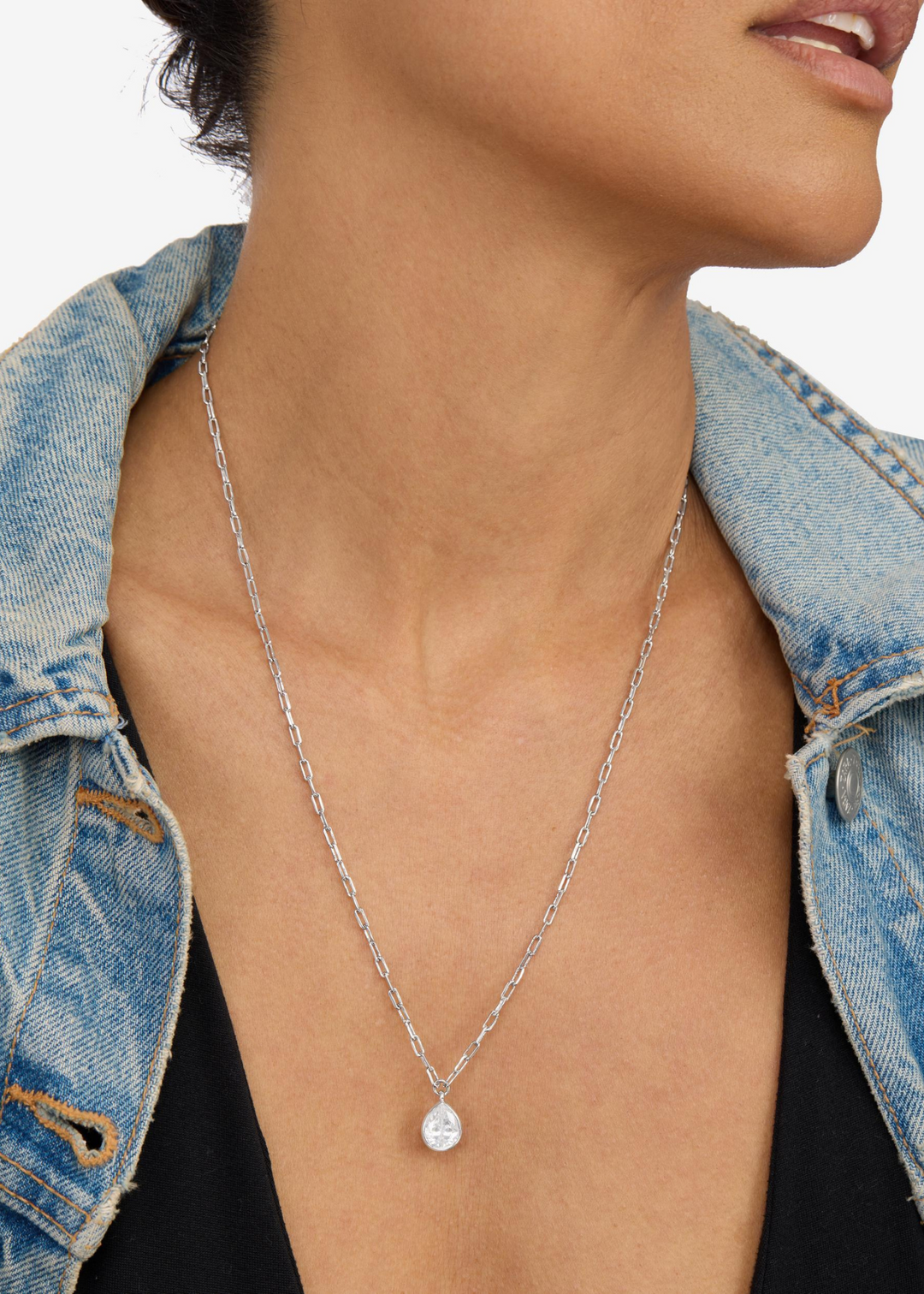 Melinda Maria Drop of Perfection Necklace - Silver