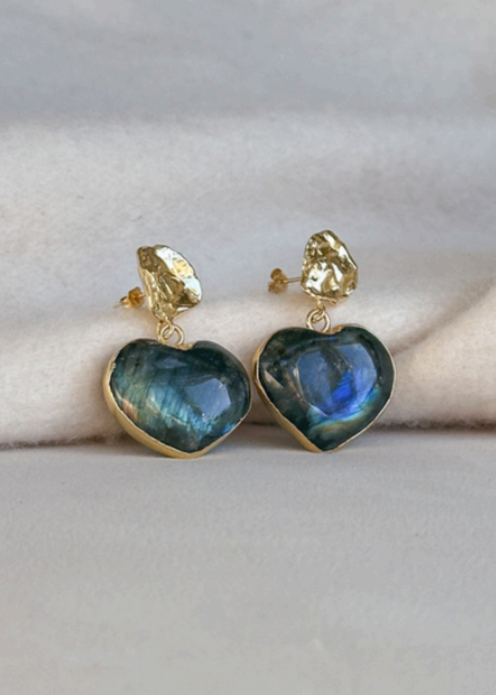 Easton Elle Heart Earrings in Labradorite