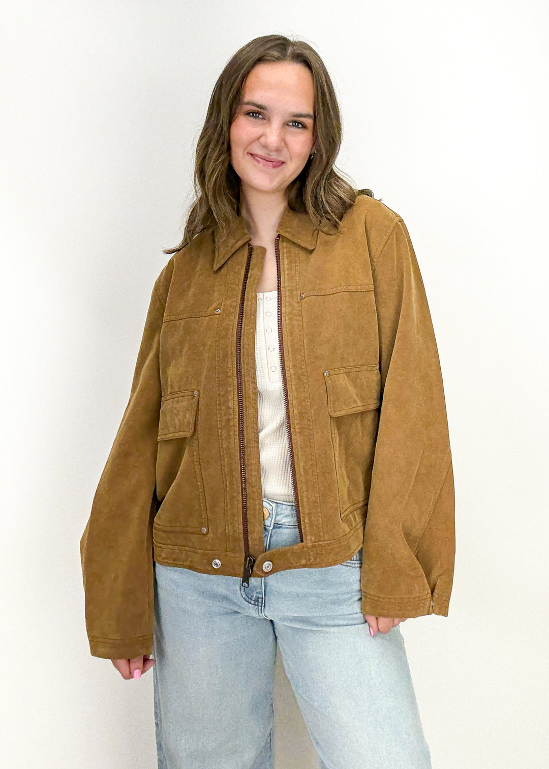 Free People Blair Vegan Suede Jacket