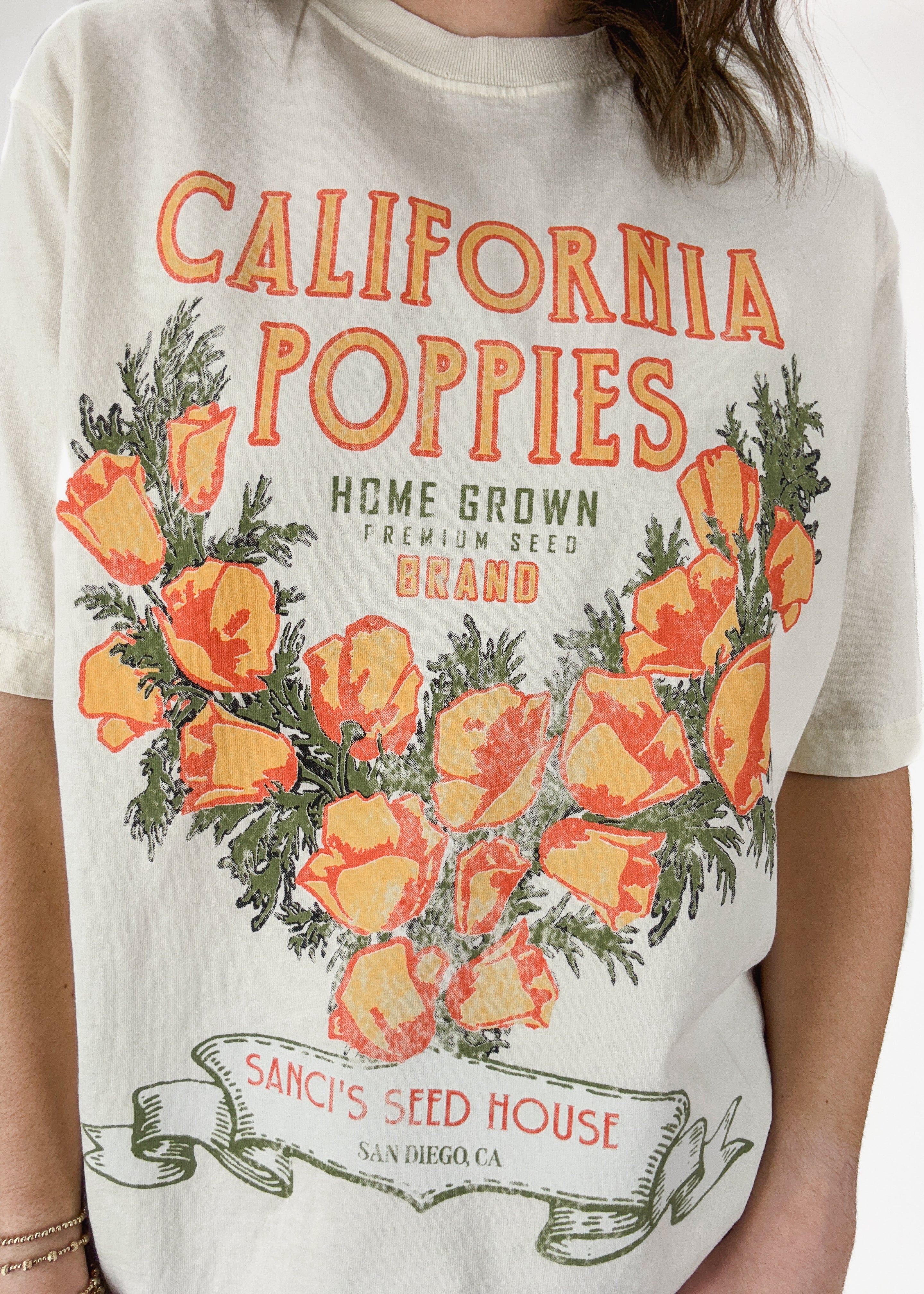 (取寄) フリーピープル レディース ハーベスト ビンテージ ウォッシュ ティー Free People women Harvest Vintage Wash Tee California Poppies Free People Harvest Vintage Wash Tee in California Poppies
