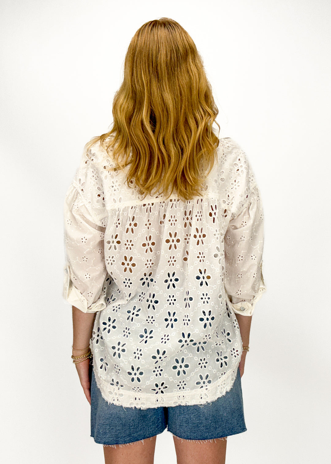 Free People Mae Eyelet Shirt