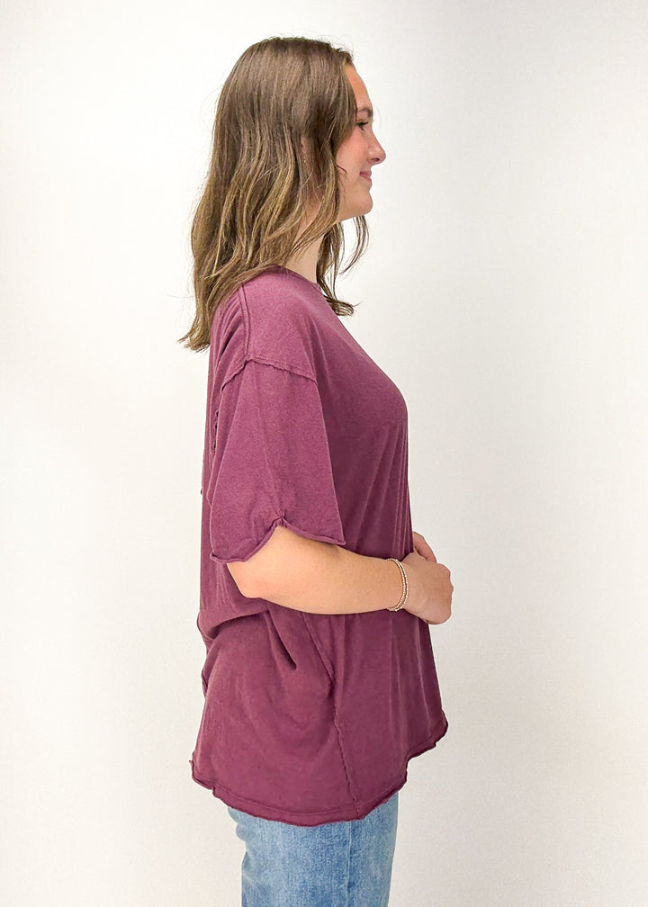 Free People Nina Tee - Maroon