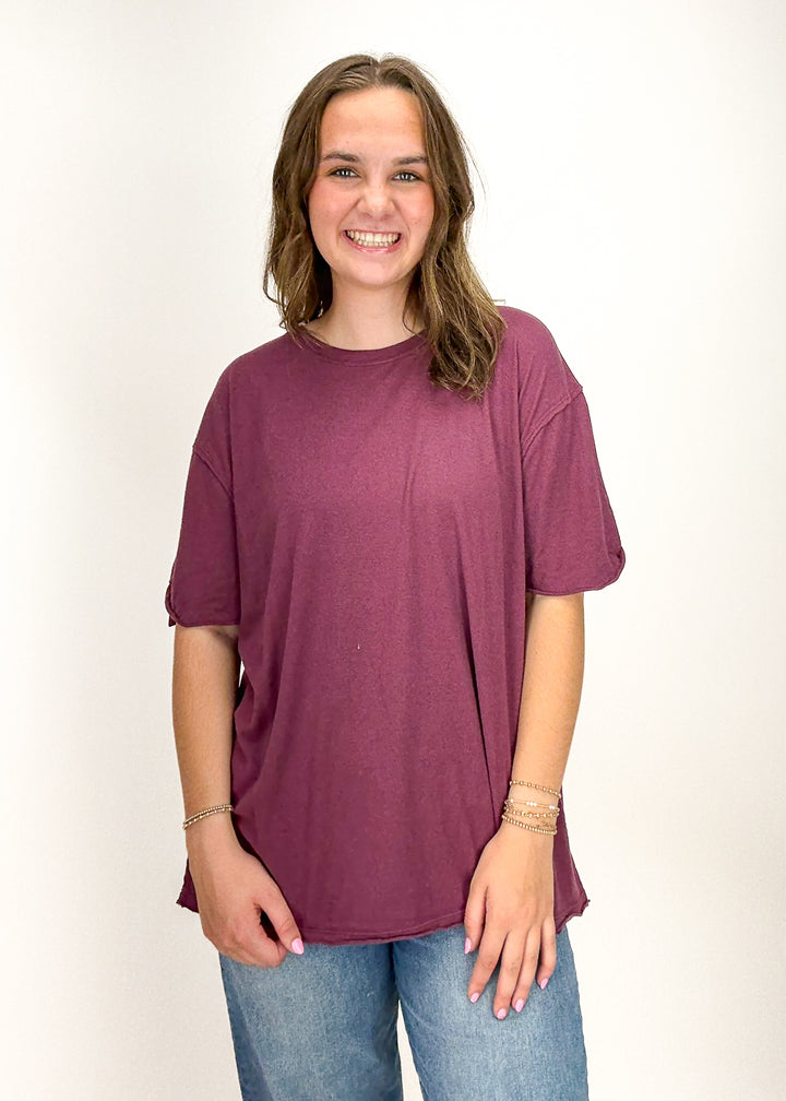 Free People Nina Tee - Maroon