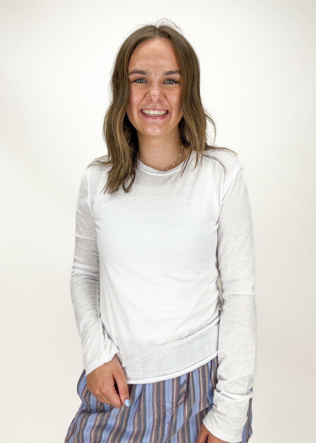 Free People Nova Long Sleeve Tee - Ivory