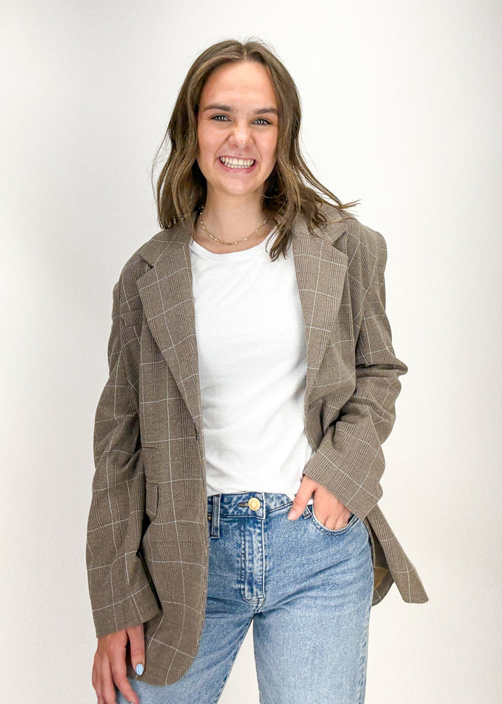 Free People Paper Cut Pinstripe Blazer