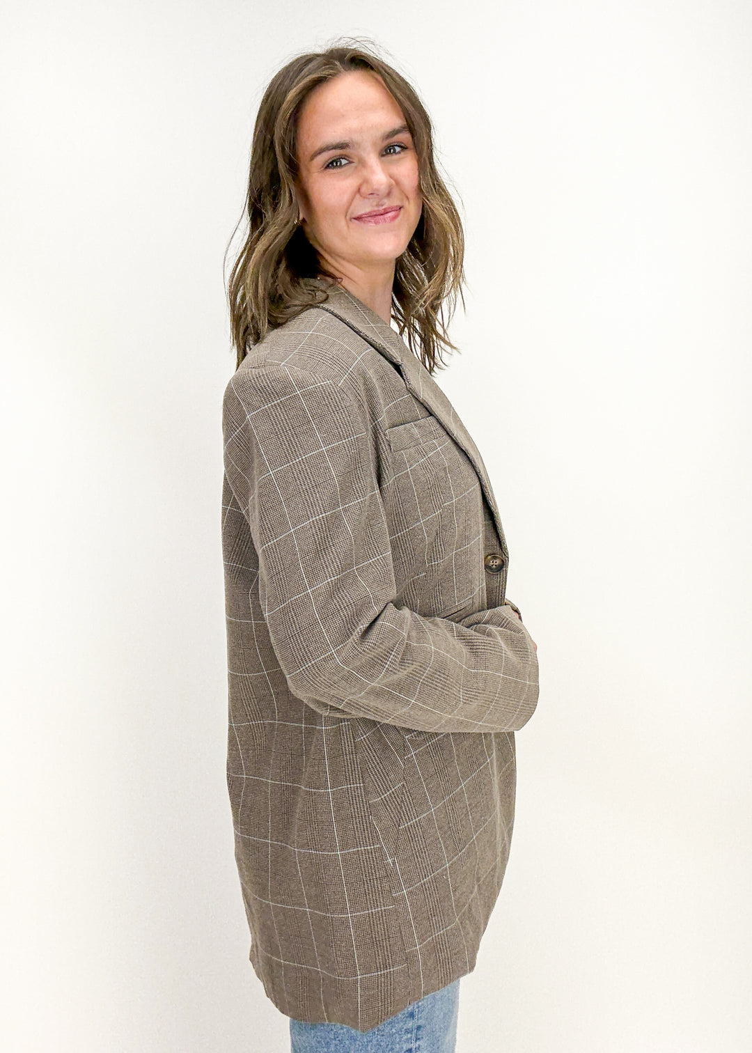 Free People Paper Cut Pinstripe Blazer