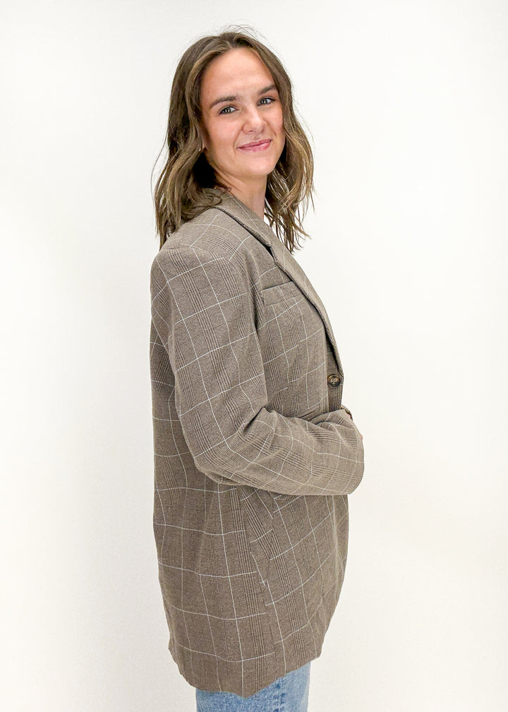 Free People Paper Cut Pinstripe Blazer