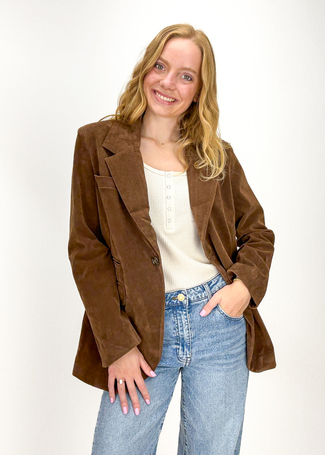 Free People Paper Cut Vegan Blazer