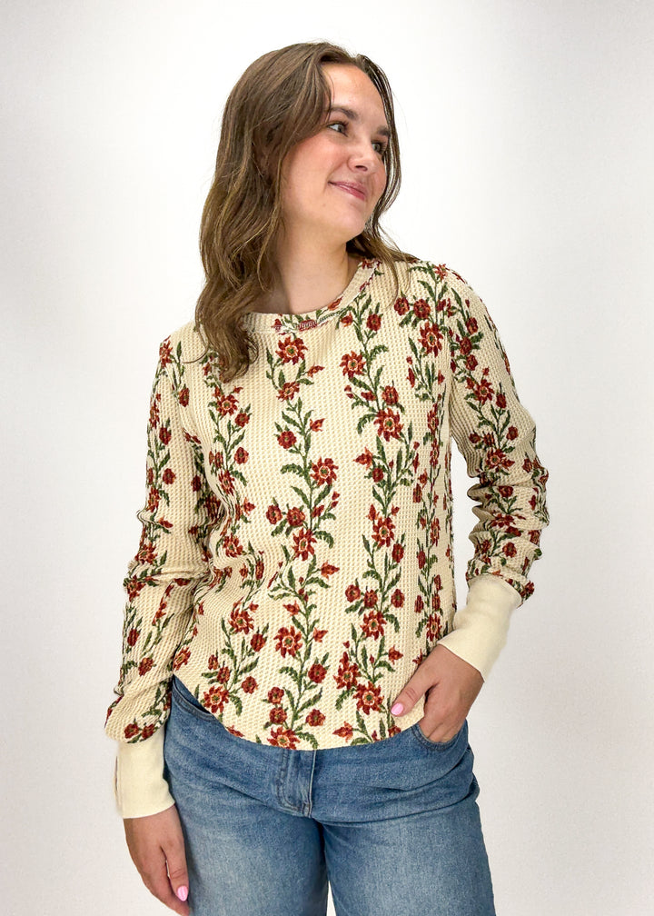 Free People Pretty Little Thermal - Sand Combo Folk Vine