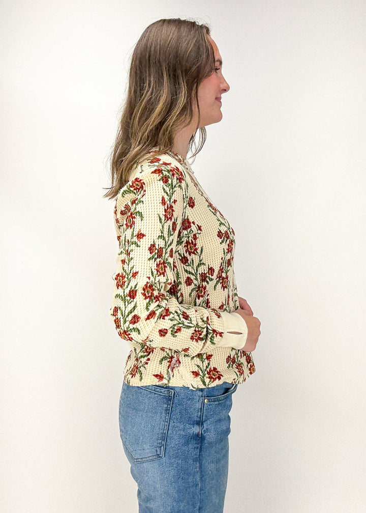 Free People Pretty Little Thermal - Sand Combo Folk Vine