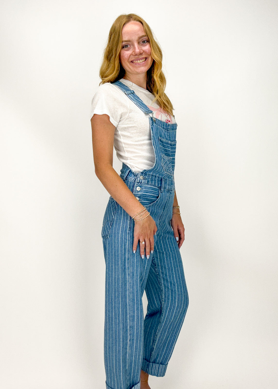 Free People Ziggy Overall - Novelty Stripe