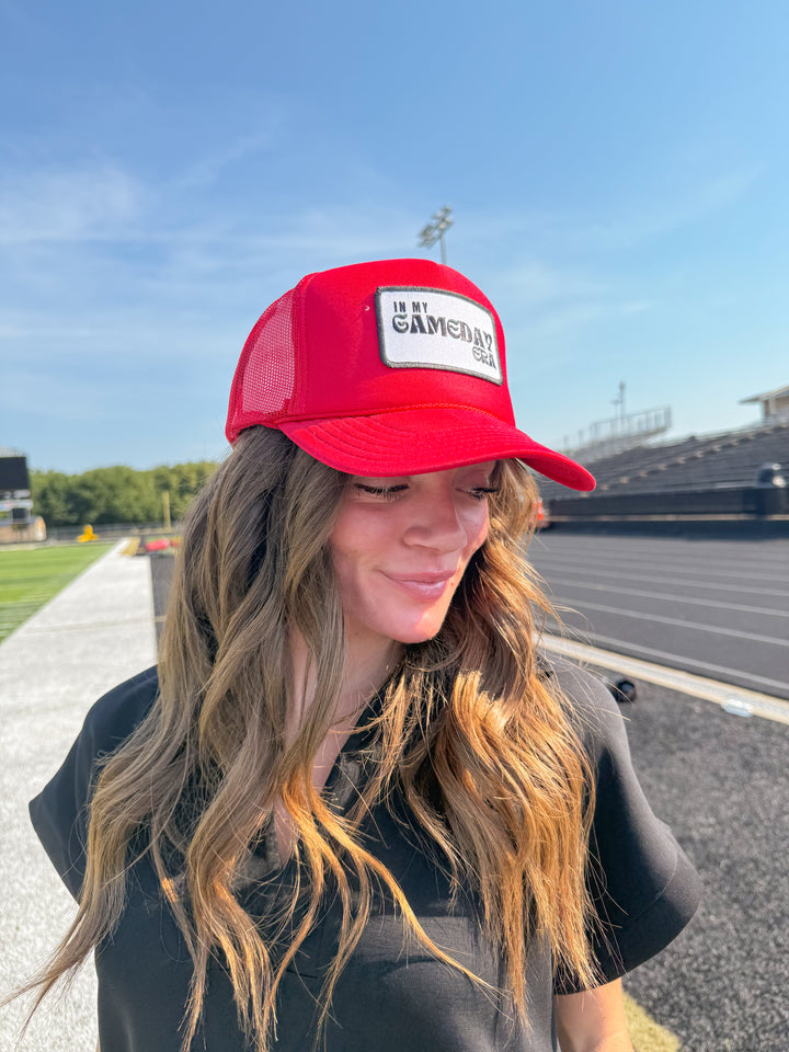 In My Game Day Era Embroidered Patch Trucker Hat - Red