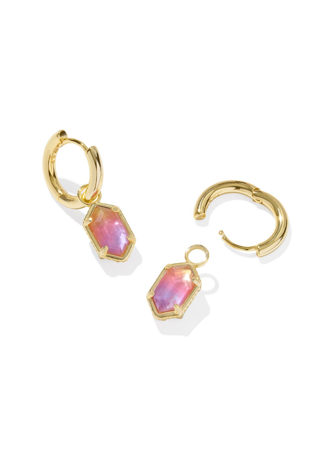 Kendra Scott Hallie Huggie Earrings - Gold/Sunrise Watercolor Illusion