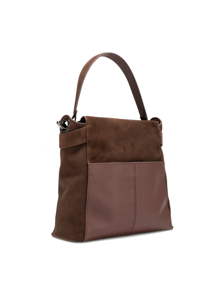 Hammitt Bryant Large Handbag - Belted Suede/Gunmetal